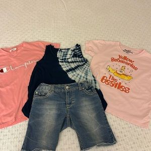 4 piece summer set:  3 shirts & 1 shorts (Champion)